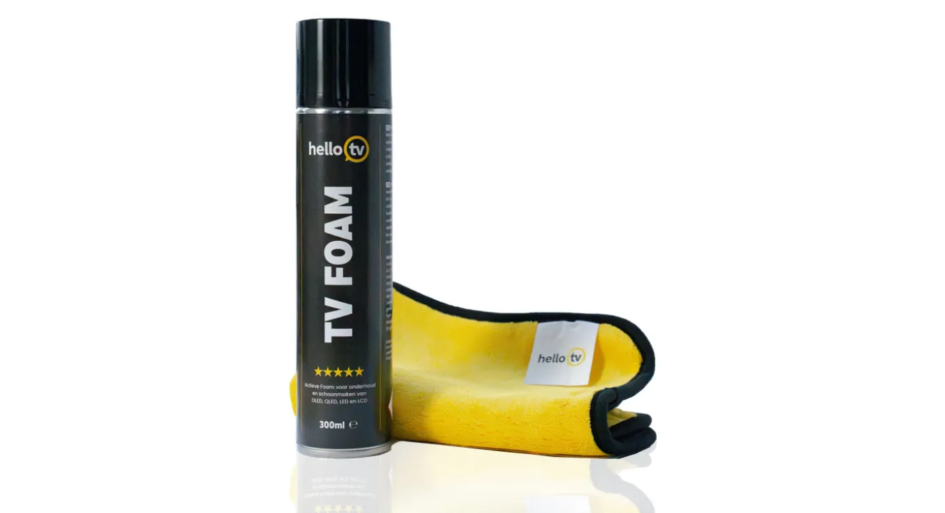 HelloTV Foam Tv Reiniger + TV Doek