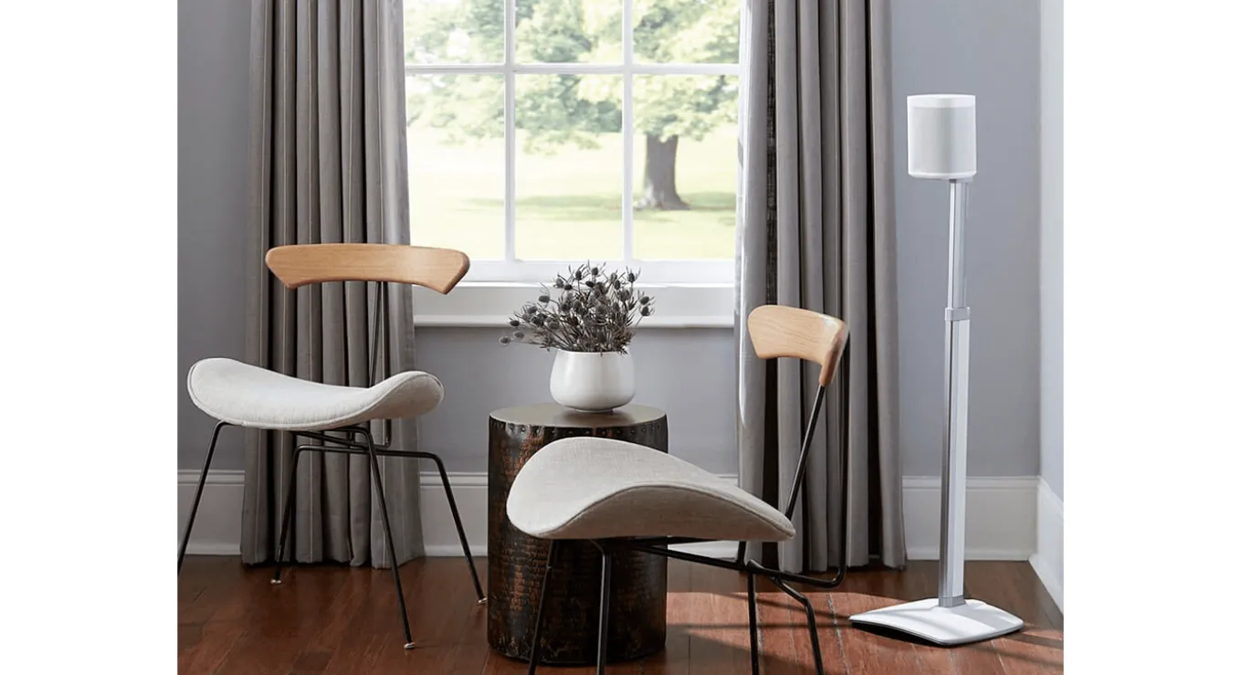 Sanus Verstelbare vloerstandaard voor Sonos One, Play:1 & Play:3 Wit duopack (WSSA2-W2)
