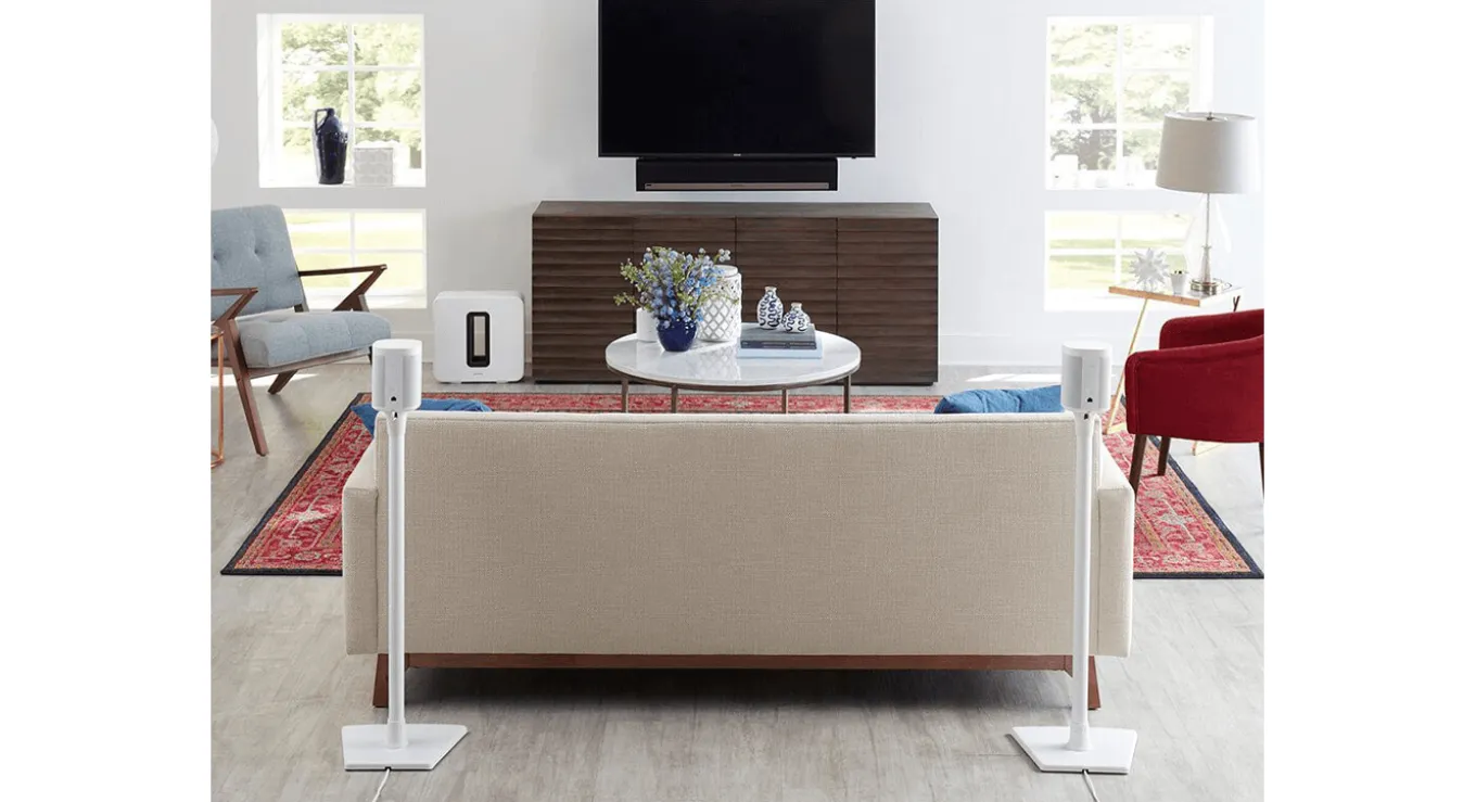 Sanus Vloerstandaard voor Sonos One, Play:1 & Play:3 Wit duopack (WSS22-W2)