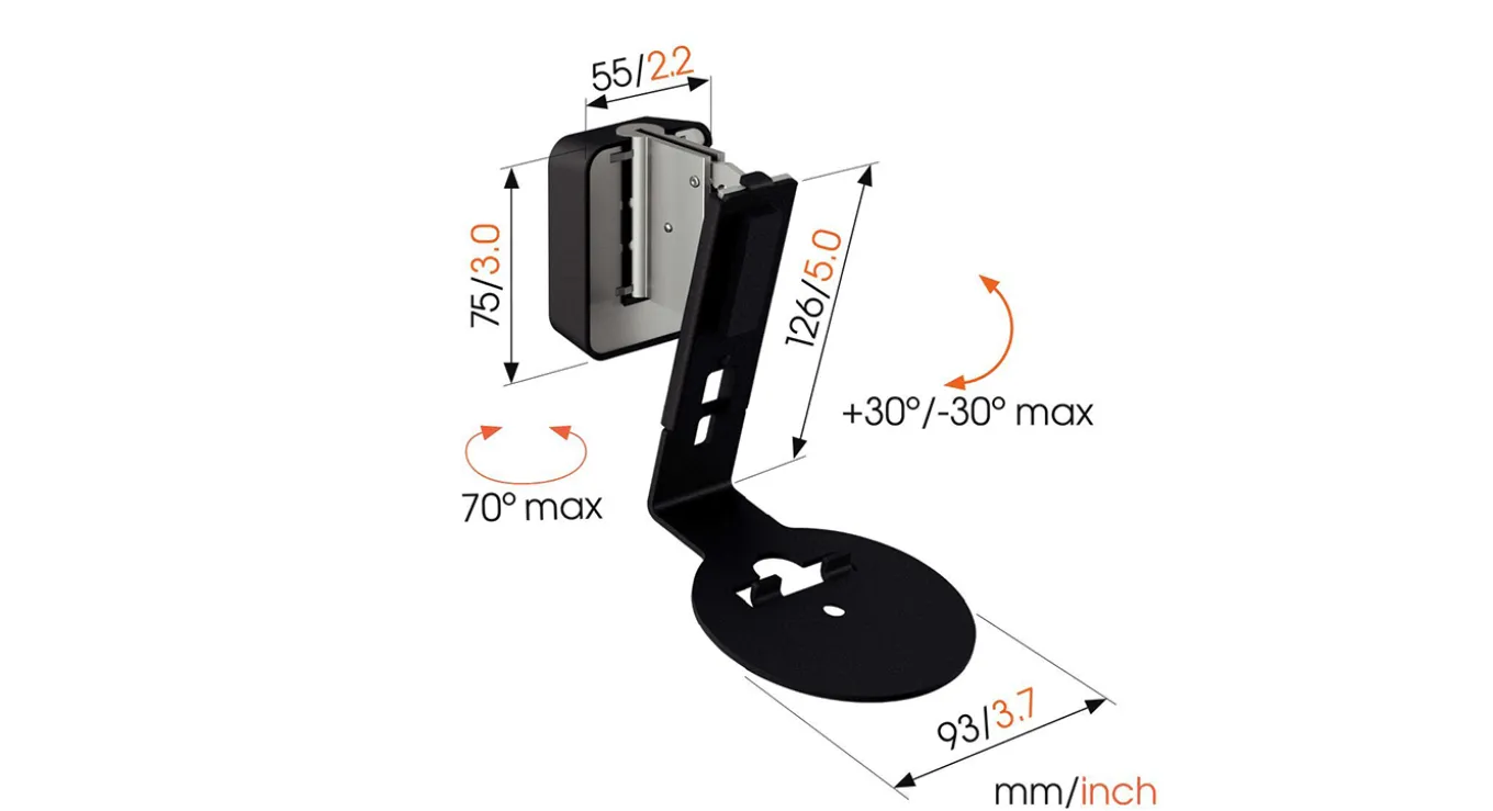 Vogel's SWM 4111 Wall Mount Sonos Era 100 Zwart